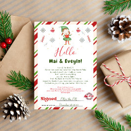 Meisje Kerst Elf Verwelkomingsbrief Kaart