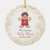 Meisje kerstkoekjes We verwachten ouders Keramisch Ornament (Voorkant)
