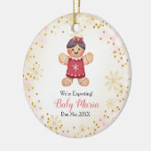 Meisje kerstkoekjes We verwachten ouders Keramisch Ornament (Links)