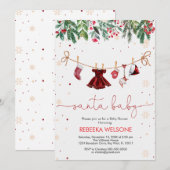 Meisje Kerstman baby kerst baby shower Kaart (Voorkant / Achterkant)