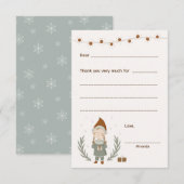 Meisje Kerstmis Bedankt notitie, vul kaart in (Voorkant / Achterkant)