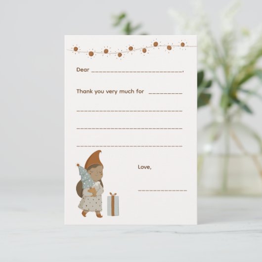 Meisje Kerstmis Bedankt notitie, vul kaart in (Staand voorkant)