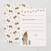 Meisje Kerstmis Bedankt notitie, vul kaart in (Voorkant / Achterkant)