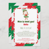 Meisje Kerstmis Elf Welkom Brief Kaart (Voorkant / Achterkant)