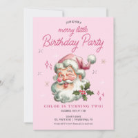 Meisje Kerstmis Uitnodiging Verjaardag Vrolijk kle