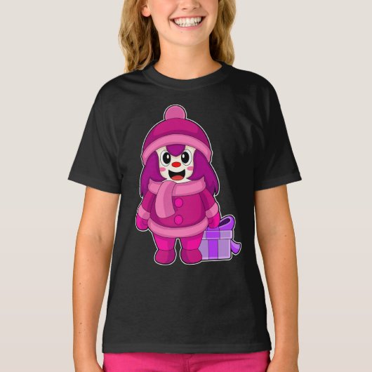 Meisje Kerstmis Winter T-shirt (Voorkant)