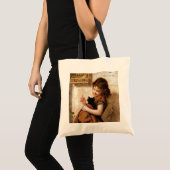 Meisje, keukenkat en vogel -  schilderen tote bag (Voorkant (product))