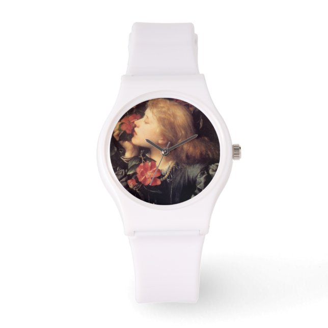 Meisje kiest een mooie ventilator (van G.F. Watts) Horloge (Voorkant)