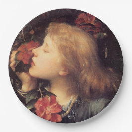 Meisje kiest een mooie ventilator (van G.F. Watts) Papieren Bordje