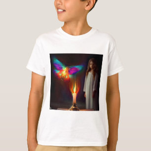 Meisje kijkt naar Butterfly T-shirt