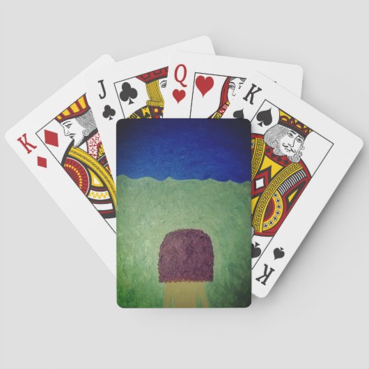 Meisje kijkt naar Storm Klassieke speelkaarten (Achterkant)