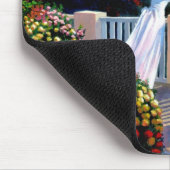 Meisje kijkt uit over de mediterrane Zee muis Muismat (Hoek)