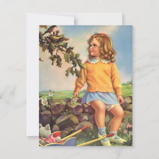 Meisje Kijkt Vogels In Een Boom, Spring (Voorkant)