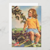 Meisje Kijkt Vogels In Een Boom, Spring (Voorkant / Achterkant)