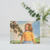  Meisje Kijkt Vogels In Een Boom, Spring Briefkaart (Staand voorkant)
