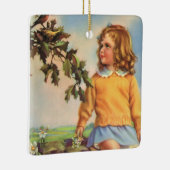  Meisje Kijkt Vogels In Een Boom, Spring Keramisch Ornament (Rechts)