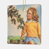  Meisje Kijkt Vogels In Een Boom, Spring Keramisch Ornament (Links)