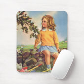 Meisje Kijkt Vogels In Een Boom, Spring Muismat (Met muis)