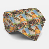  Meisje Kijkt Vogels In Een Boom, Spring Stropdas (Opgerold)