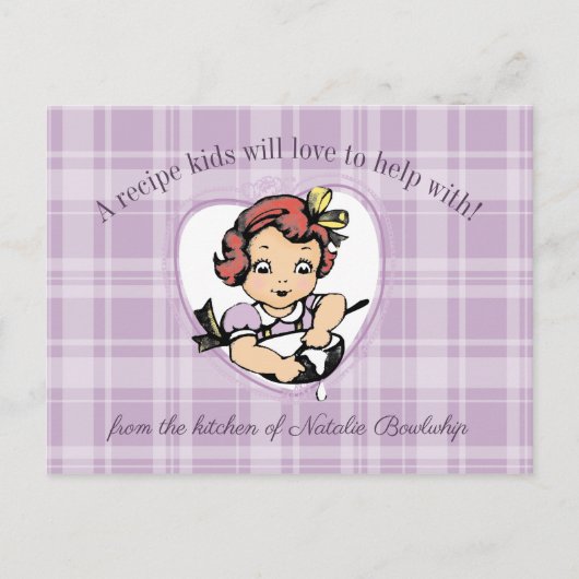  meisje kinder koken bakken recept kaart (Voorkant)