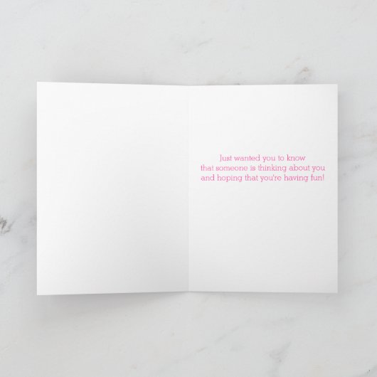 Meisje Kinder op Camp Really Cool Time Roze Zonneb Kaart (Binnen)