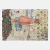  meisje, kinderkleding voor wasgoed inpakpapier vel (Voorkant 3)