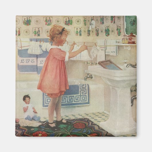  meisje, kinderkleding voor wasgoed magneet (Voorkant)