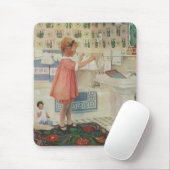  meisje, kinderkleding voor wasgoed muismat (Met muis)