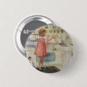  meisje, kinderkleding voor wasgoed ronde button 5,7 cm (Voorkant /achterkant)