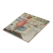  meisje, kinderkleding voor wasgoed tegeltje (Zijkant)