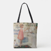  meisje, kinderkleding voor wasgoed tote bag (Achterkant)