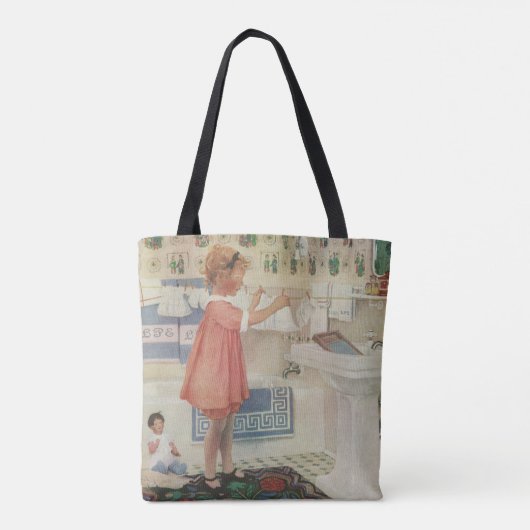  meisje, kinderkleding voor wasgoed tote bag (Achterkant)
