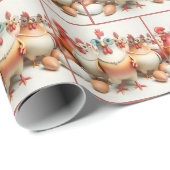 Meisje kippen dragen parel Kettingen Cadeaupapier (Rol Hoek)