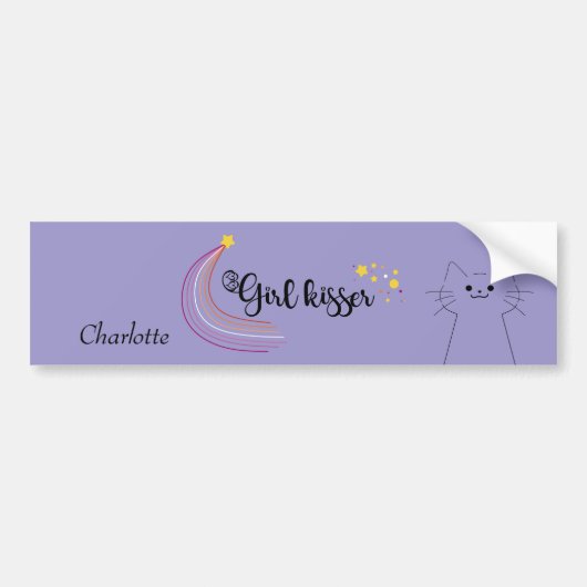 Meisje Kisser Lesbienne Bumpersticker (Voorkant)