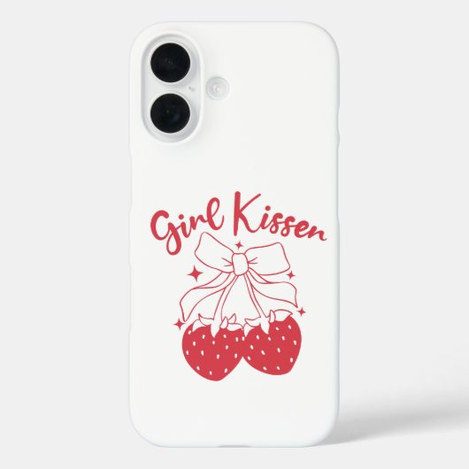 Meisje Kisser-Schattigee Aardbei Coquette Lesbisch Case-Mate iPhone Case (Achterkant)