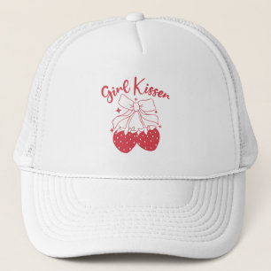 Meisje Kisser Schattigee Coquette Aardbei Lesbisch Trucker Pet