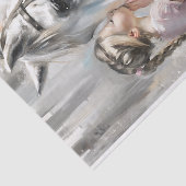 Meisje Kissing White Horse Decoupage Tissuepapier (Detail)