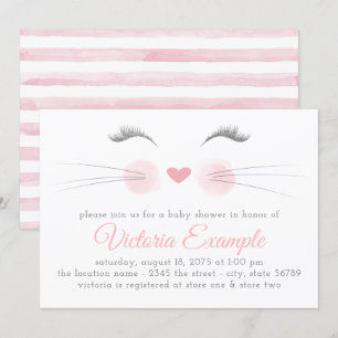 Meisje Kitten Kat Baby Shower Kaart