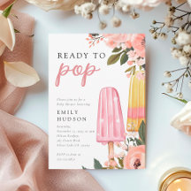 Meisje klaar om Pop Baby shower uitnodiging