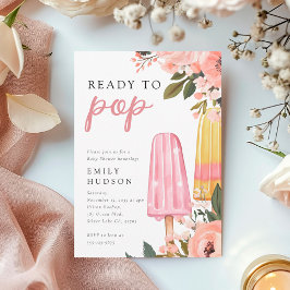 Meisje klaar om Pop Baby shower uitnodiging