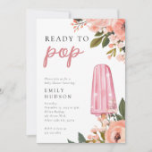 Meisje klaar om Pop Baby shower uitnodiging (Voorkant)
