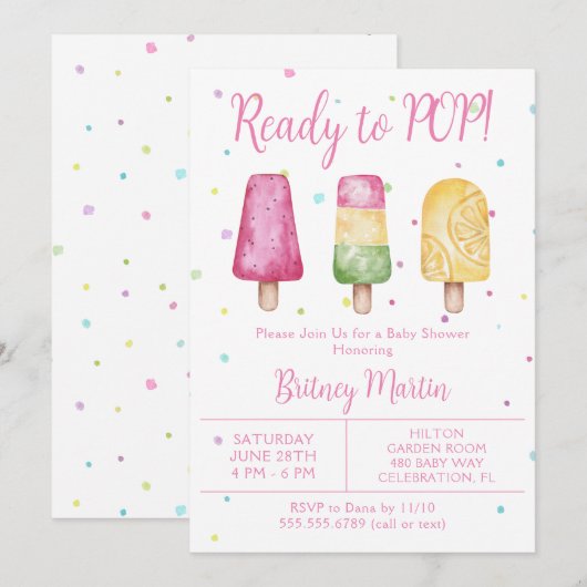 Meisje klaar om te bevallen Zomer Baby Shower Kaart (Voorkant / Achterkant)