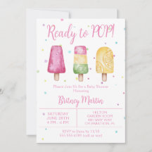Meisje klaar om zomer baby shower te baren
