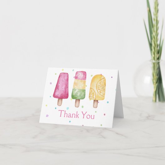Meisje klaar om zomer babyshower te laten exploder bedankkaart (Voorkant)