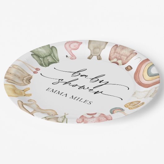 Meisje Kleding Baby shower Papier Borden Papieren Bordje (Gekanteld)