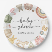 Meisje Kleding Baby shower Papier Borden Papieren Bordje (Voorkant)