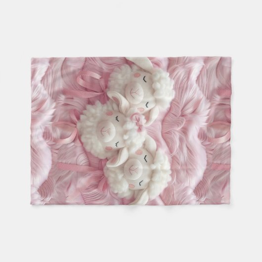 Meisje kleine lam strikken fleece deken (Voorkant (Horizontaal))