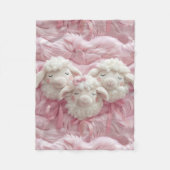 Meisje kleine lam strikken fleece deken (Voorkant)