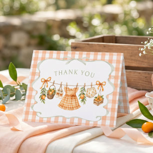 Meisje Kleine Liefje Sinaasappel Baby Shower Dankj Bedankkaart