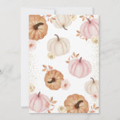 Meisje Kleine Pompoen Baby Shower Kaart (Achterkant)